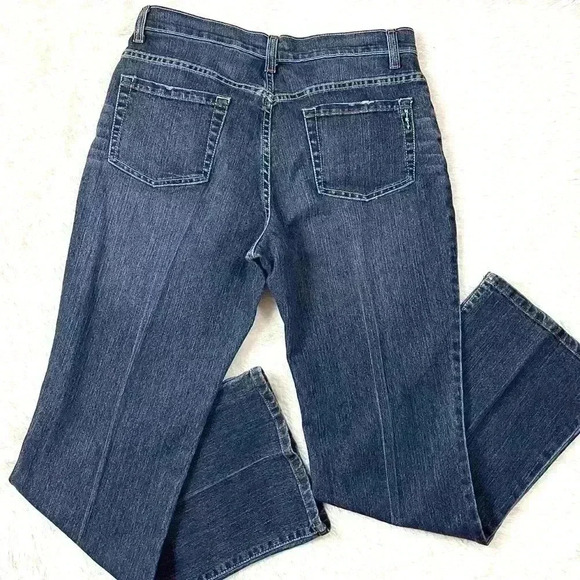 Kikit Jeans Med Wash Boyfriend Style Straight Leg Creased Jeans Size 12 - Picture 5 of 11